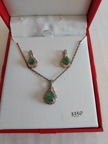 R. H. Macy & Co. Fine Jewelry .925 Silver Gold Plate Necklace/Earring Set w/ Box - Picture 2 of 20