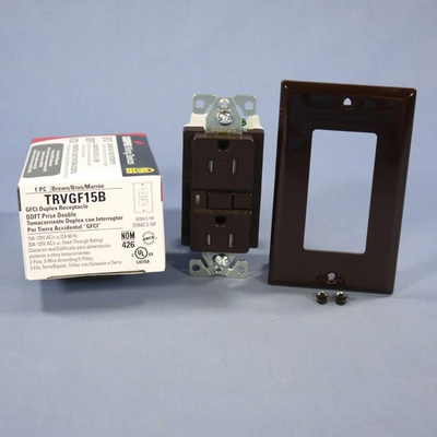 #ad Cooper Brown Heavy Duty Tamper Resistant GFCI GFI Outlet NEMA 5 15R 15A TRVGF15B $14.24