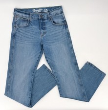 Wrangler Retro Slim Straight Jeans Mens 30 Light Wash Denim Mid Rise Cowboy