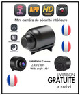 Mini Caméra Sécurité WiFi HD 1080P Vision Nocturne Détection Mouvement