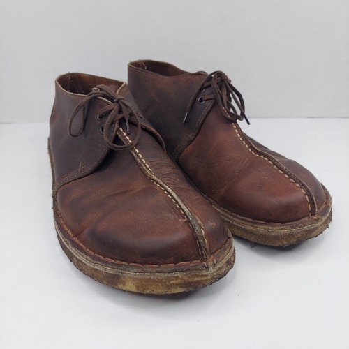 Clarks Originals DESERT TREK Brown Leather Lace Up Ankle Boot Shoes Men's 10.5 M