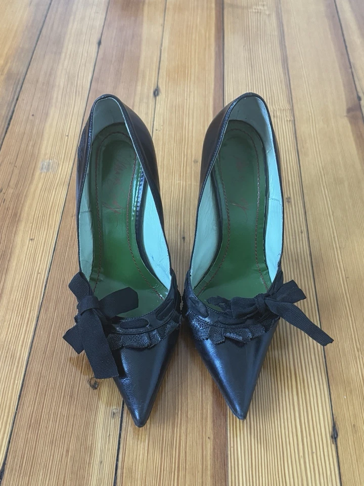 Zapatos de salón Miss Sixty de cuero negros vintage años 2000 sexy y elegantes talla 6,5 Foto 4 de 4