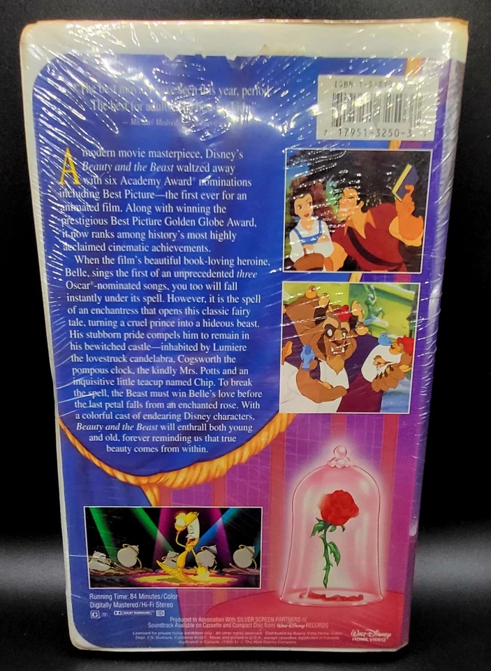 Beauty and the Beast Walt Disney's Black Diamond Classic (VHS, 1992) NEW SEALED - Image 3 of 3