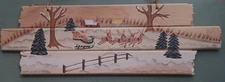 Hand Painted Wood Christmas Scene Santa From Branson Missouri FolkArt Decor 18x6