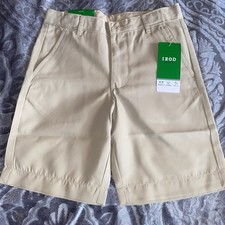 IZOD Boys Golf Beige Shorts Adjustable Waist UPF-15 Wicking Size 7 Regular