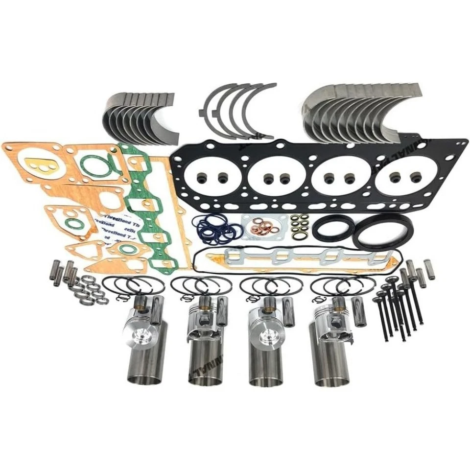 For Yanmar 4JH3 Engine Rebuild Kit With Gasket Bearing Valve Complete Set - Image 2 of 2