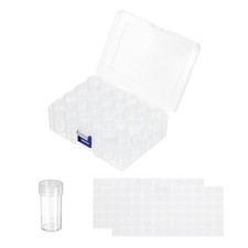 24 Slots Bead Storage Containers, Clear Plastic Bead Boxes with Labels