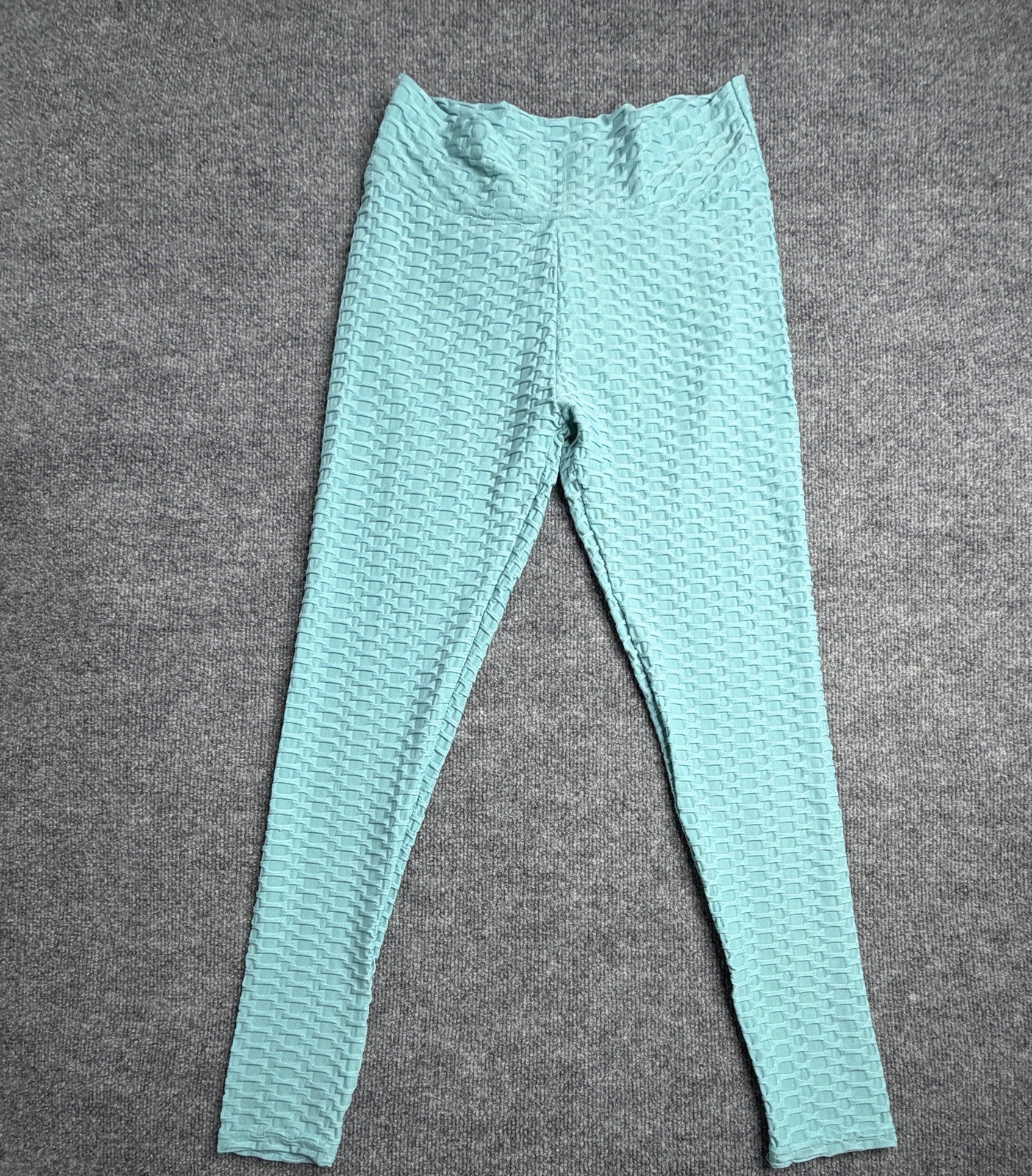 Teal Blue Butt-Lifting TikTok Leggings Pants Large