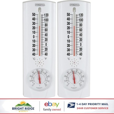 Dual Pack Vertical Thermometer and Hygrometer for Accurate Temperature Readings
