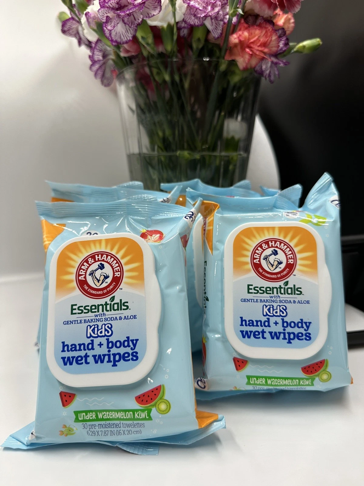 4 Watermelon Kiwi Arm & Hammer Essentials Baby & Kids Hands Face Wet Wipes VIRAL