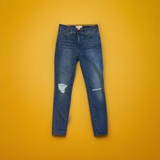 Madewell Women's Jeans Blue Distressed Size 27 Skinny Mid-Rise Mom Jeans