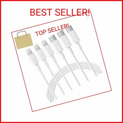 RCTech USB C to Lightning Cable 3Pack 6FT [MFi Certified] iPhone Fast Charger Ca
