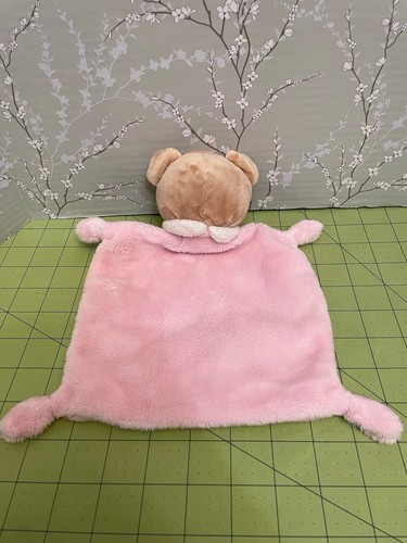 Nico Toys Doudou Daisy Pink Bear Lovey Knotted Ends 11”x 11” HTF - 第 2/4 張圖片