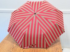 Brooks Brothers Red Gold Navy Blue 1 Repp Stripe Collapsible Umbrella NR