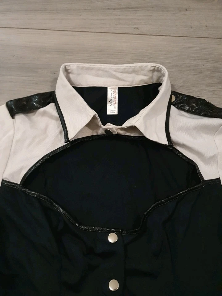 Vestido de oficial de policía blanco y negro Ann Summers PVC talla 10-12 Foto 4 de 4