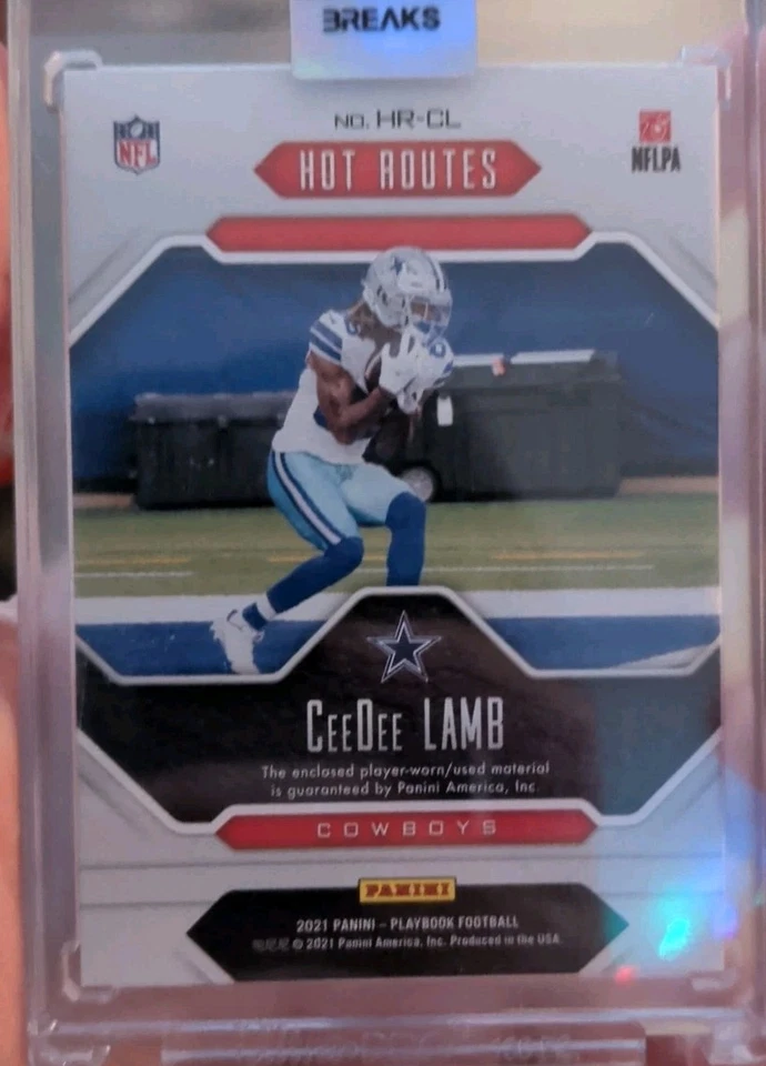 CeeDee Lamb #/25 Dual Color Patch - 2021 Panini Playbook - Hot Routes #HR-CL - Image 2 of 2
