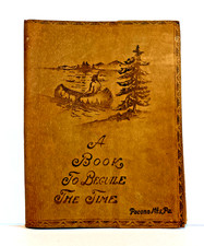 Vintage Leather Book Cover - Leather Dust Jacket - Souvenir Book Cover
