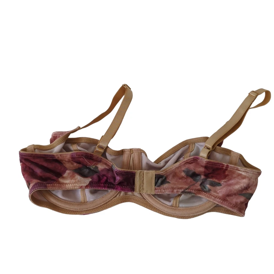 Sujetador Vintage Y2K Años 90 Victorias Secret 36B Terciopelo Púrpura Verde Bosque Sexy Hada Foto 2 de 4