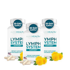 PUREHEALTH RESEARCH Lymph System Support Supplement,Lymphatic Drainage