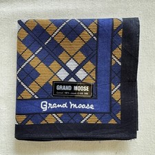 Vintage Handkerchief Cotton Blue Yellow Tartan Plaid Pattern Pocket Square 18"