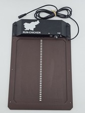 RUN-CHICKEN T40 Automatic Chicken Coop Door Brown   Motorized Timer Sensor 12v