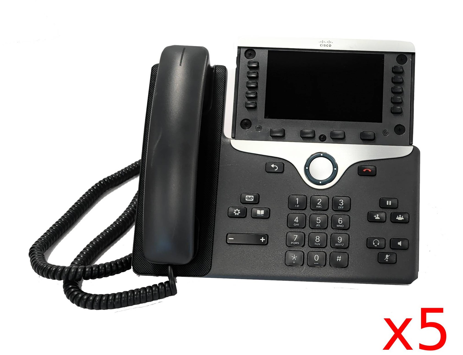 Lot of 5 Cisco CP-8811 IP VoIP Phone 8811 Series Phone w/ Stand + Handset