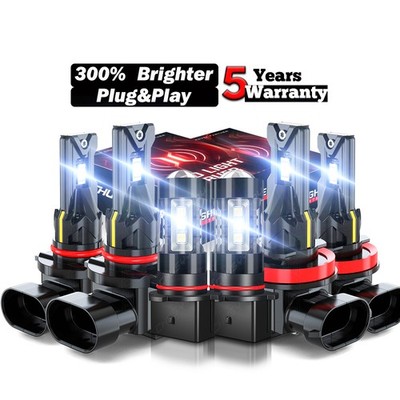 For Chevy Suburban 2015-2020 6x LED Headlight Kit High/Low Beam Fog Light Bulbs