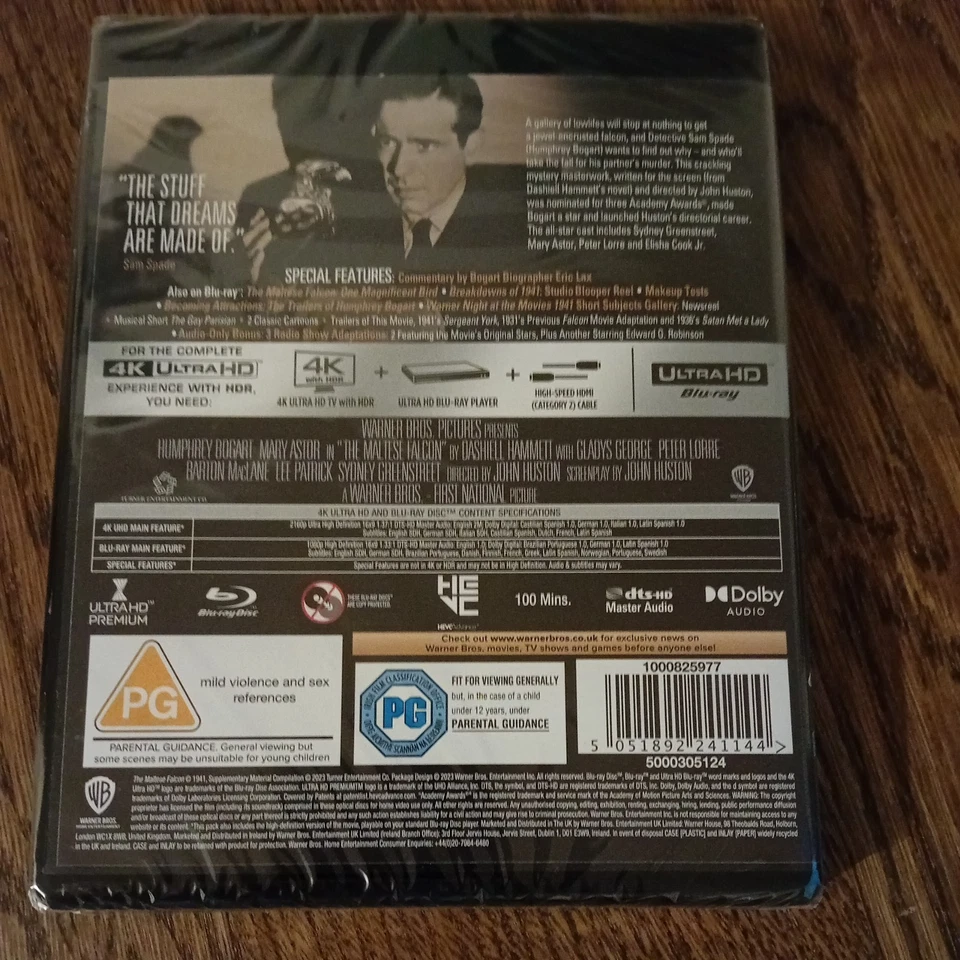 The Maltese Falcon - 4K UHD Blu-ray - Bogart - J Huston - NEW SEALED - Image 2 of 2