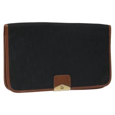 Christian Dior Trotter Canvas Shoulder Bag Black Auth ti2735