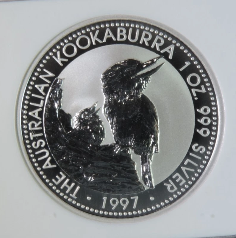 1997 Australia Kookaburra 1oz .999 Silver $1 Coin NGC MS69 - Image 3 of 4