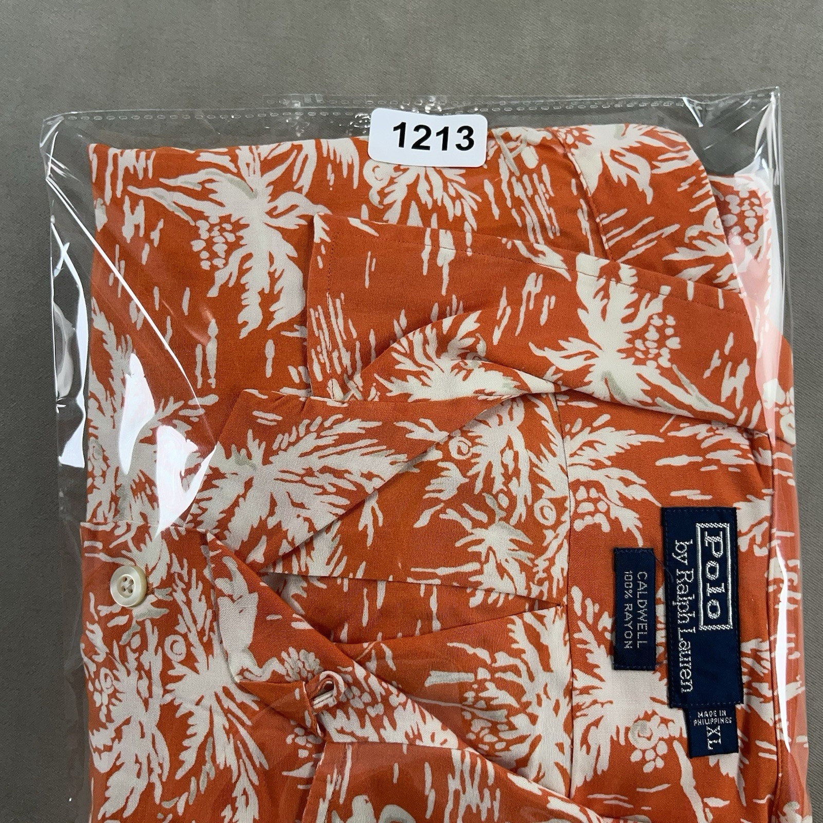 Vintage Polo Ralph Lauren Mens XL Hawaiian Shirt Orange Floral Rayon Loop Collar thumbnail 11