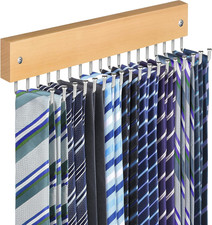 Tie Rack Belt Hanger Wall Mounted, Non Slip 180 Degree Rotating Tie Organizer f
