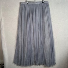 Jenny Yoo Collection Womens Tulle Maxi Skirt Gray Size 14