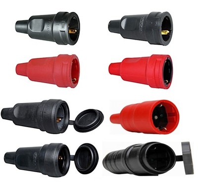 Schutzkontakt Gummikupplung IP44 IP20 230V 3×2,5mm² außen Kupplung Kopp