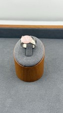 925 Sterling Silver Pink Stone Cabochon Statement Ring Size 7 9.01g