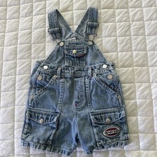 Vintage Baby Guess Overalls 12M Retro 90s Y2K Denim Embroidered Logo 100 Cotton