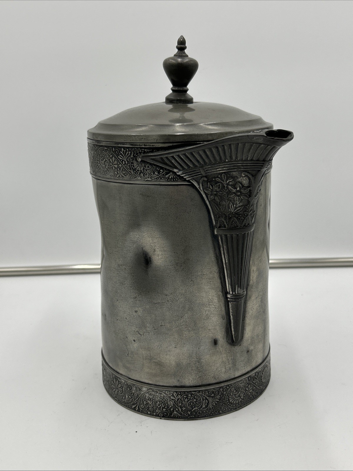 Antique Middletown Plate Co Pitcher Quadruple Hard White Metal Silver Plate 36.5