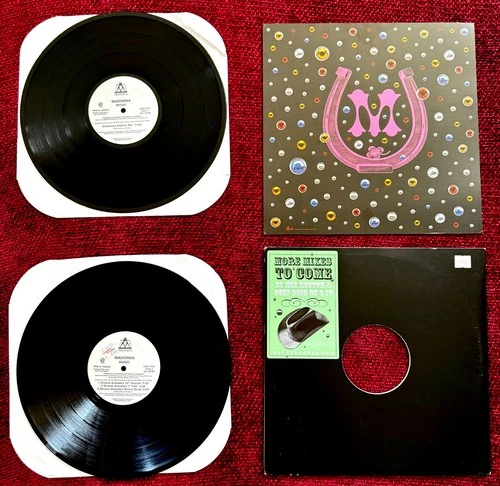 MADONNA MUSIC 2 RECORD PROMO VINYL SET & ALBUM FLAT LOT POSTER LP DJ REMIX 2000