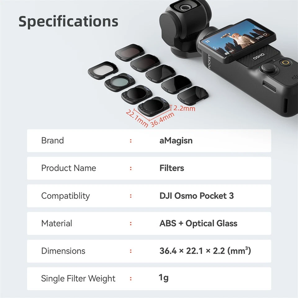 Camera CPL Filter ND Adjustable Filter Kit vlog accessory for DJI Pocket 3 - Image 2 of 4