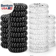30 Pcs Spiral Hair Ties, No Crease Coil Phone Cord Hair Ties for Thick Hair - Wo