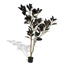 6FT Artificial Rubber Tree - -Protected Fake Plant for Indoor Home, Office,