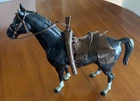 VINTAGE LOUIS MARX Black Thunderbolt Horse with Accessories