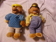 Berenstain Bears Mama / PAPA Bear Vinyl Head 13 Plush 1984 Mattel Emotions SET