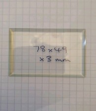 BEVELLED CARRIAGE CLOCK GLASS  78 MM X 49 MM X 3 MM - OTHER SIZES AVAILABLE