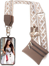 Clip and Go Strap for Phone with Wallet Crossbody, Phone Strap with Zippered Wal