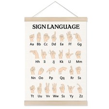 Welshower Sign Language Alphabet Poster Hanger Frame, ASL Alphabet Special Ed...