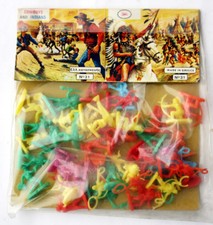 RARE VINTAGE 70'S SOLPA MINI COWBOYS INDIANS PLASTIC SOLDIERS GREECE NEW