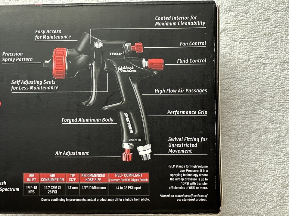 BLACK WIDOW BY SPECTRUM PROFESSIONAL HVLP SPRY GUN BWHVLPRF
