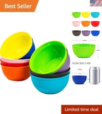 Set of 9 Kids 10 oz Rainbow Plastic Bowls - Durable, Dishwasher  Microwave Safe
