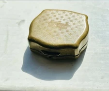 Vintage 1960’s Stratton Floral Gold Tone Compact Mini Box England